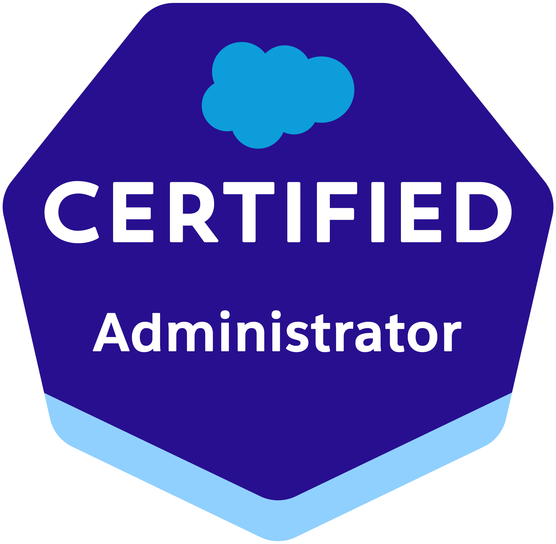 Salesforce Certified Administrator credential badge.